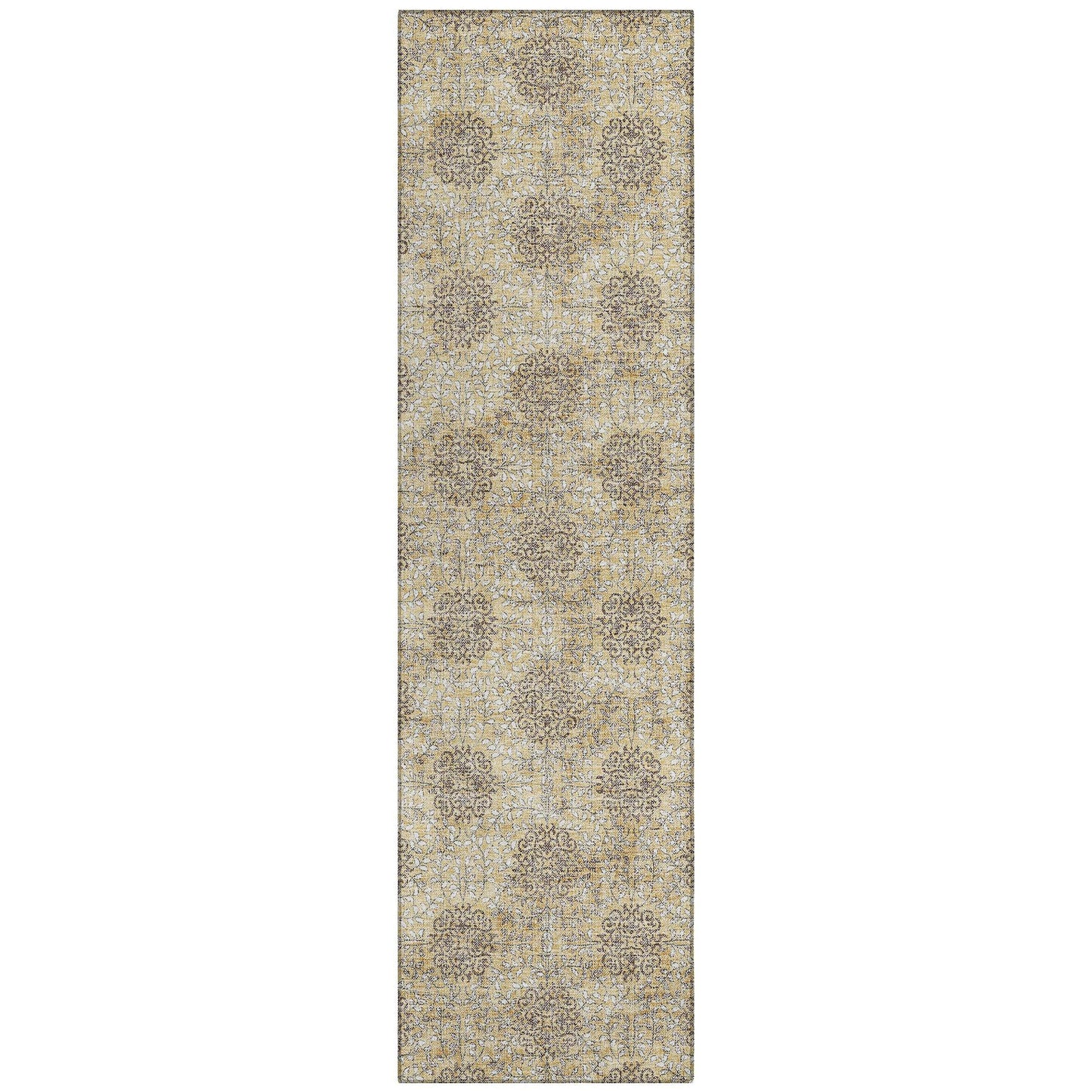 Taelora Gold Washable Indoor-Outdoor Rug