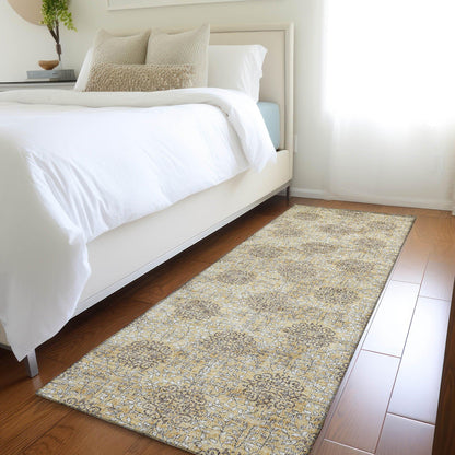 Taelora Gold Washable Indoor-Outdoor Rug