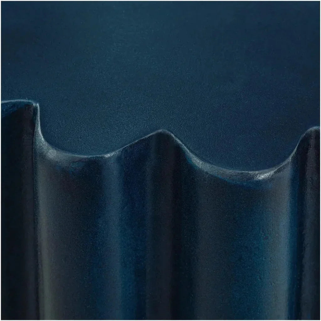 Taffy Concrete Blue Geometric Accent Table - LOOMLAN - Side Tables