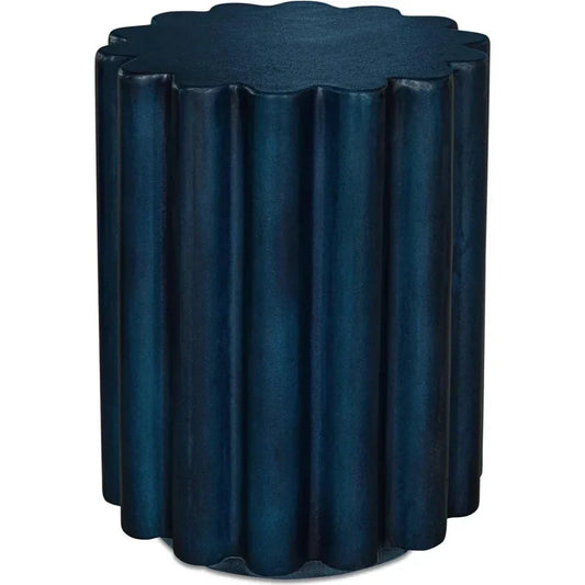 Taffy Concrete Blue Geometric Accent Table - LOOMLAN - Side Tables