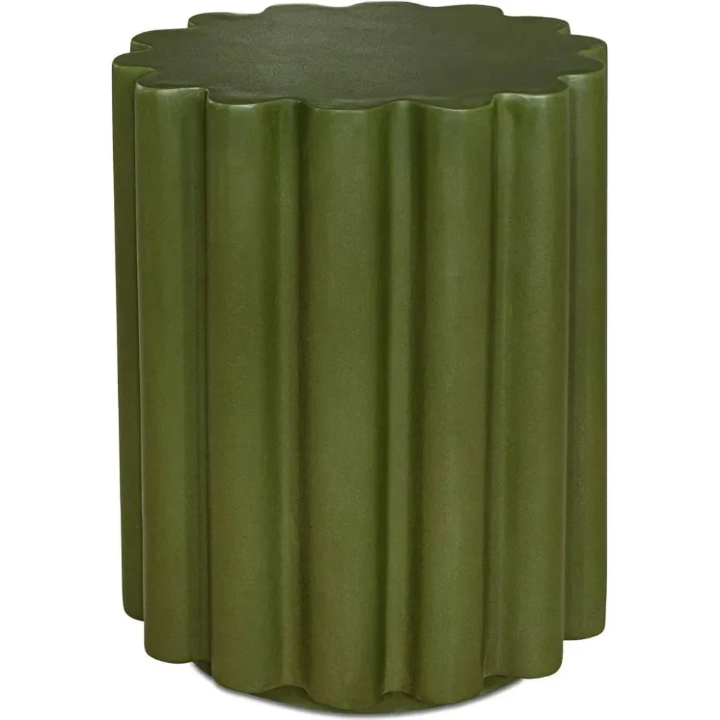 Taffy Concrete Green Geometric Accent Table - LOOMLAN - Side Tables