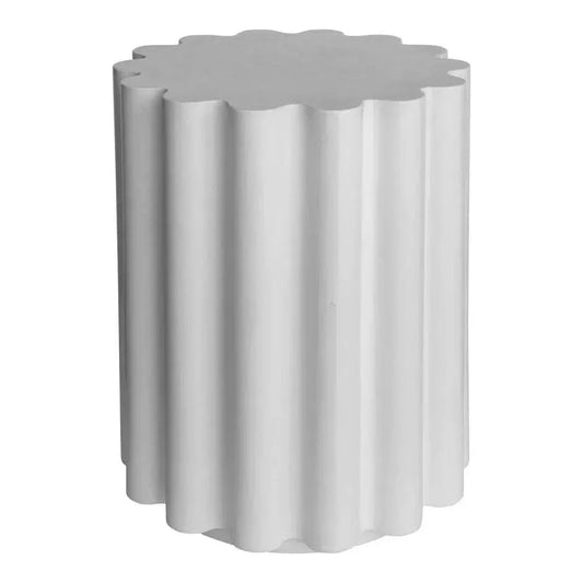 Taffy White Concrete Stool Side Table - LOOMLAN - Moe's Home - Side Tables