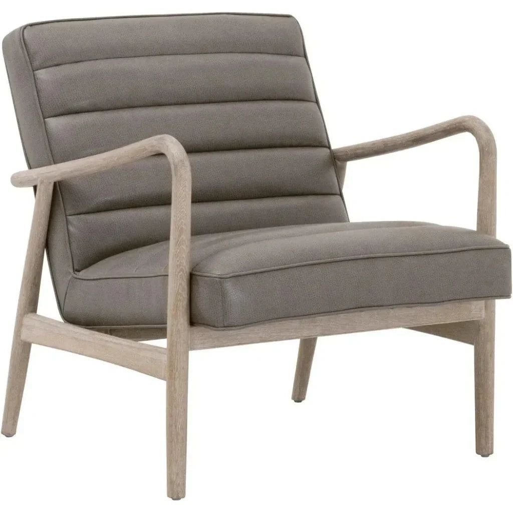 Tahoe Club Chair Gray Upholstery & Oak Wood - LOOMLAN - Essentials For Living - Accent Chairs