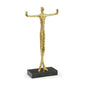 Tai Chi Man Gold On Marble Base Sculpture - LOOMLAN - Wildwood - Statues & Sculptures