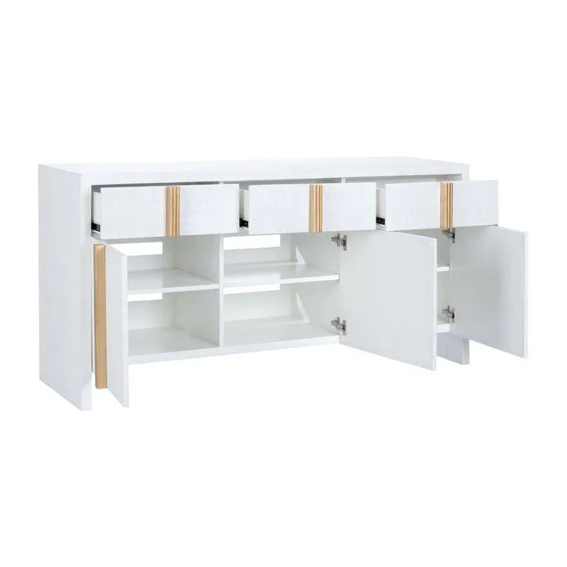 Tailored Three Drawers White Cabinet - LOOMLAN - Chelsea House - Accent Cabinets