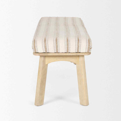 Taimo White Washed Fabric Bedroom Bench