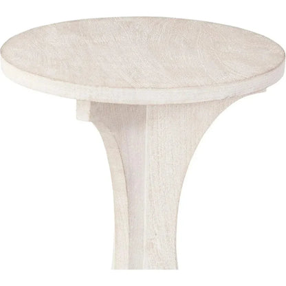 Tait Wood White Round Accent Table - LOOMLAN - Bassett Mirror - Side Tables
