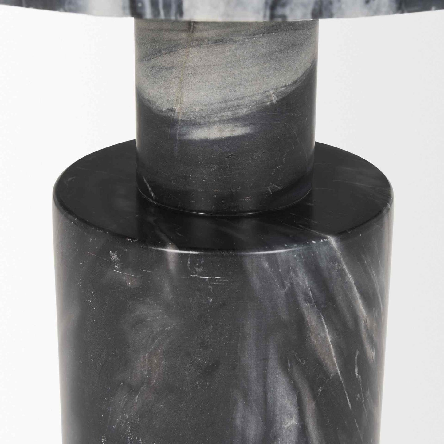 Taite Black Marble Pedestal Accent Table