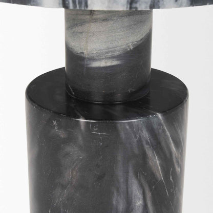 Taite Black Marble Pedestal Accent Table
