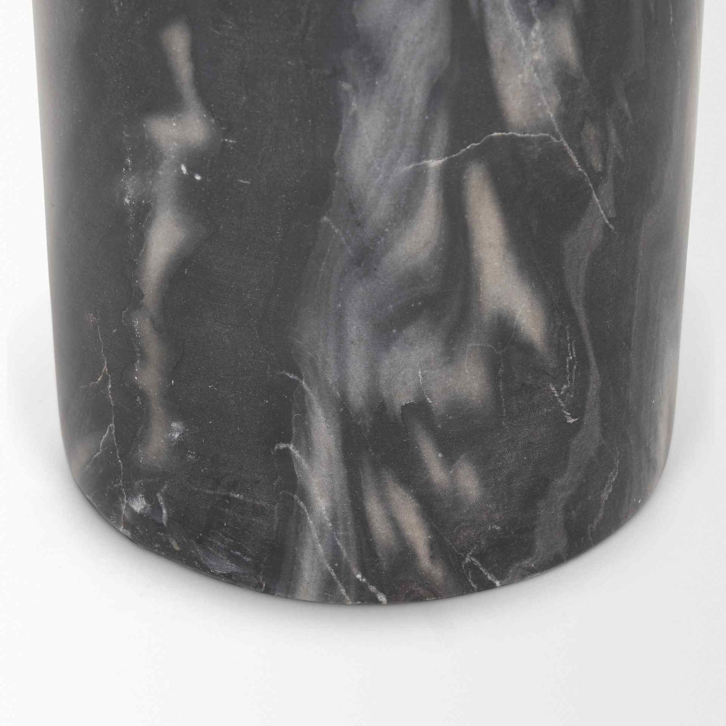 Taite Black Marble Pedestal Accent Table