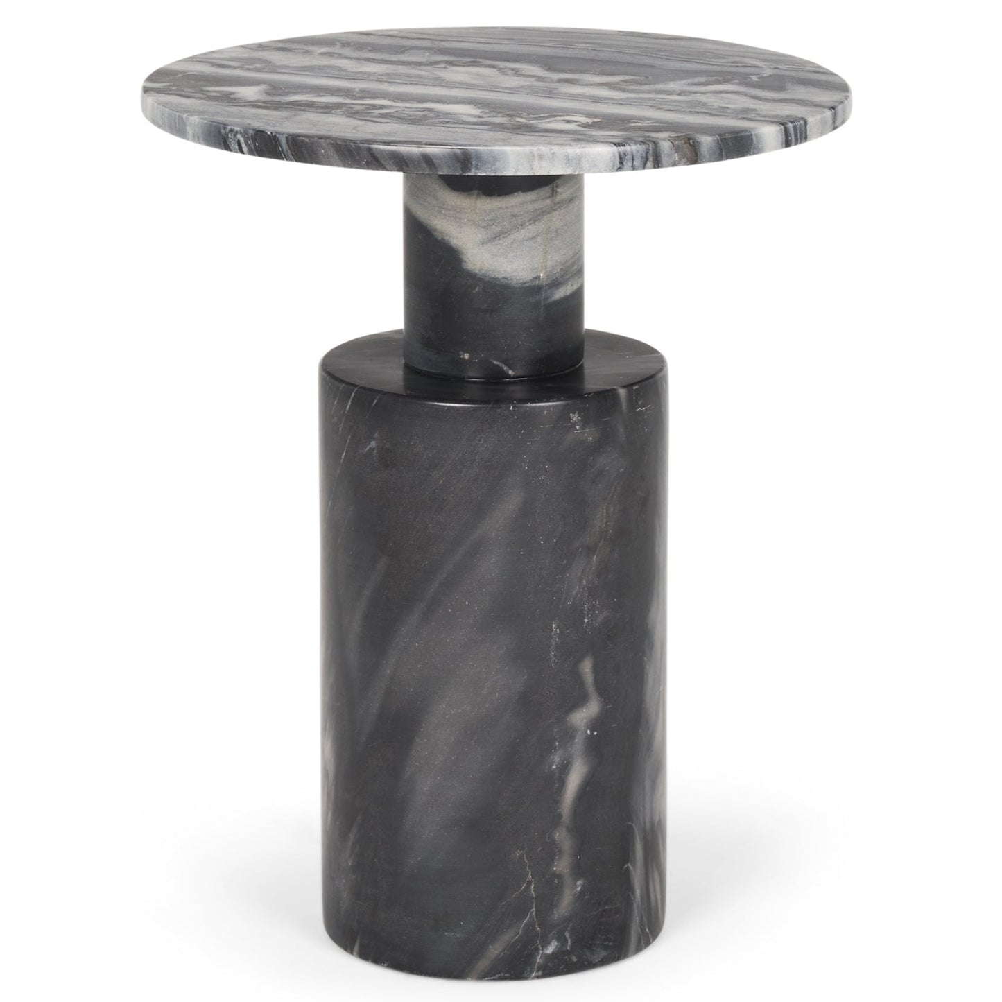Taite Black Marble Pedestal Accent Table