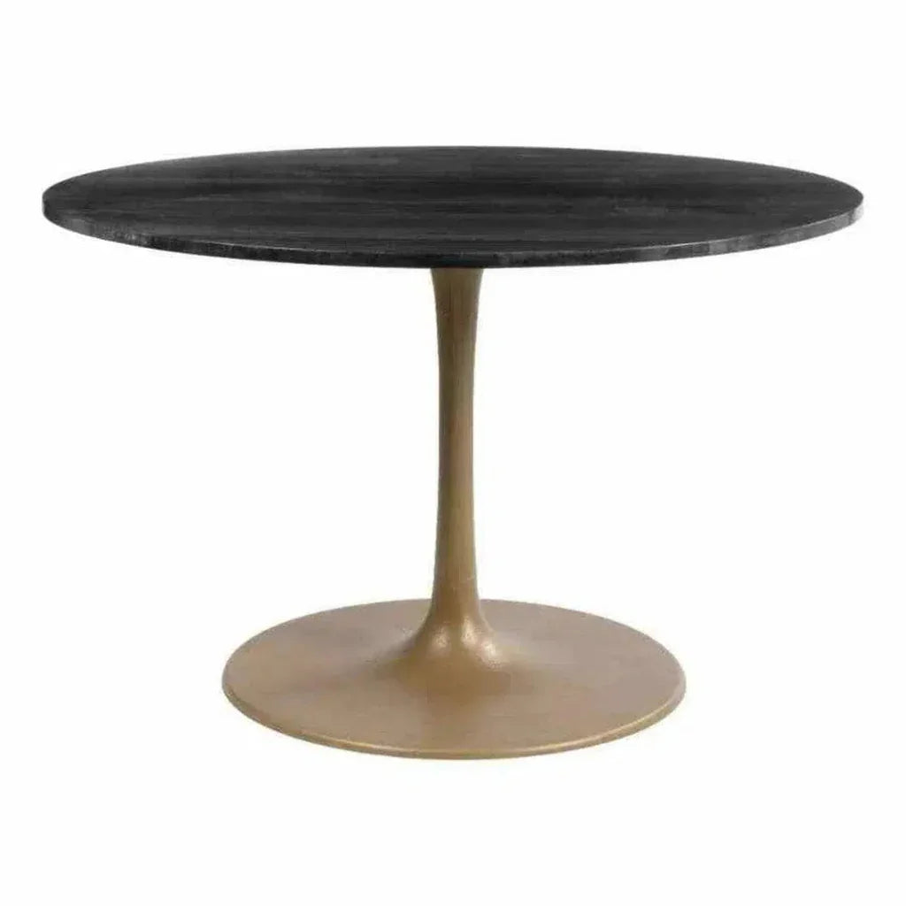 Taj Dining Table Black & Gold-Dining Tables-Zuo Modern-LOOMLAN