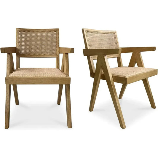 Takash Rattan Dining Arm Chair 2PC - LOOMLAN - Moe's Home - Dining Chairs