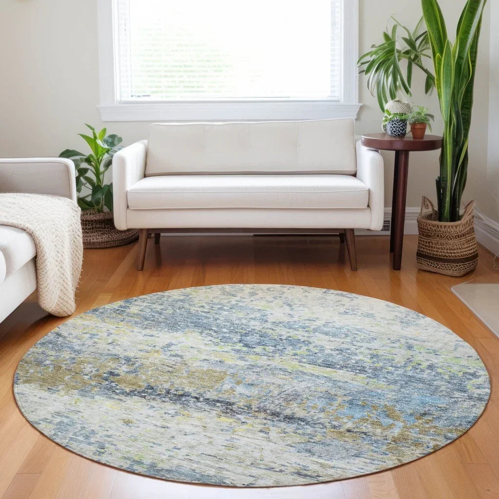 Talia Blue Washable Indoor-Outdoor Rug-Outdoor Rugs-LOOMLAN Rugs-LOOMLAN