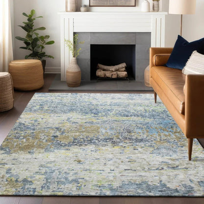 Talia Blue Washable Indoor-Outdoor Rug-Outdoor Rugs-LOOMLAN Rugs-LOOMLAN