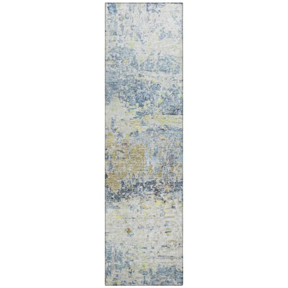 Talia Blue Washable Indoor-Outdoor Rug-Outdoor Rugs-LOOMLAN Rugs-2'3" x 7'6"-LOOMLAN