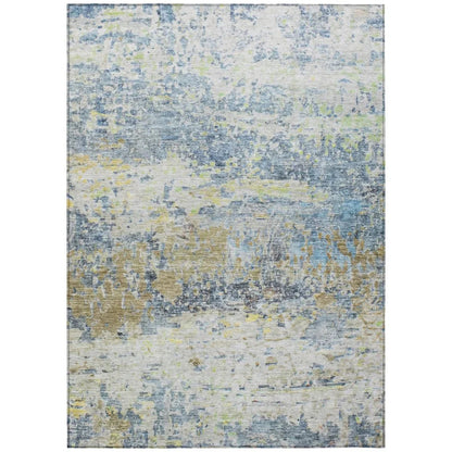 Talia Blue Washable Indoor-Outdoor Rug-Outdoor Rugs-LOOMLAN Rugs-2'6" x 3'10"-LOOMLAN