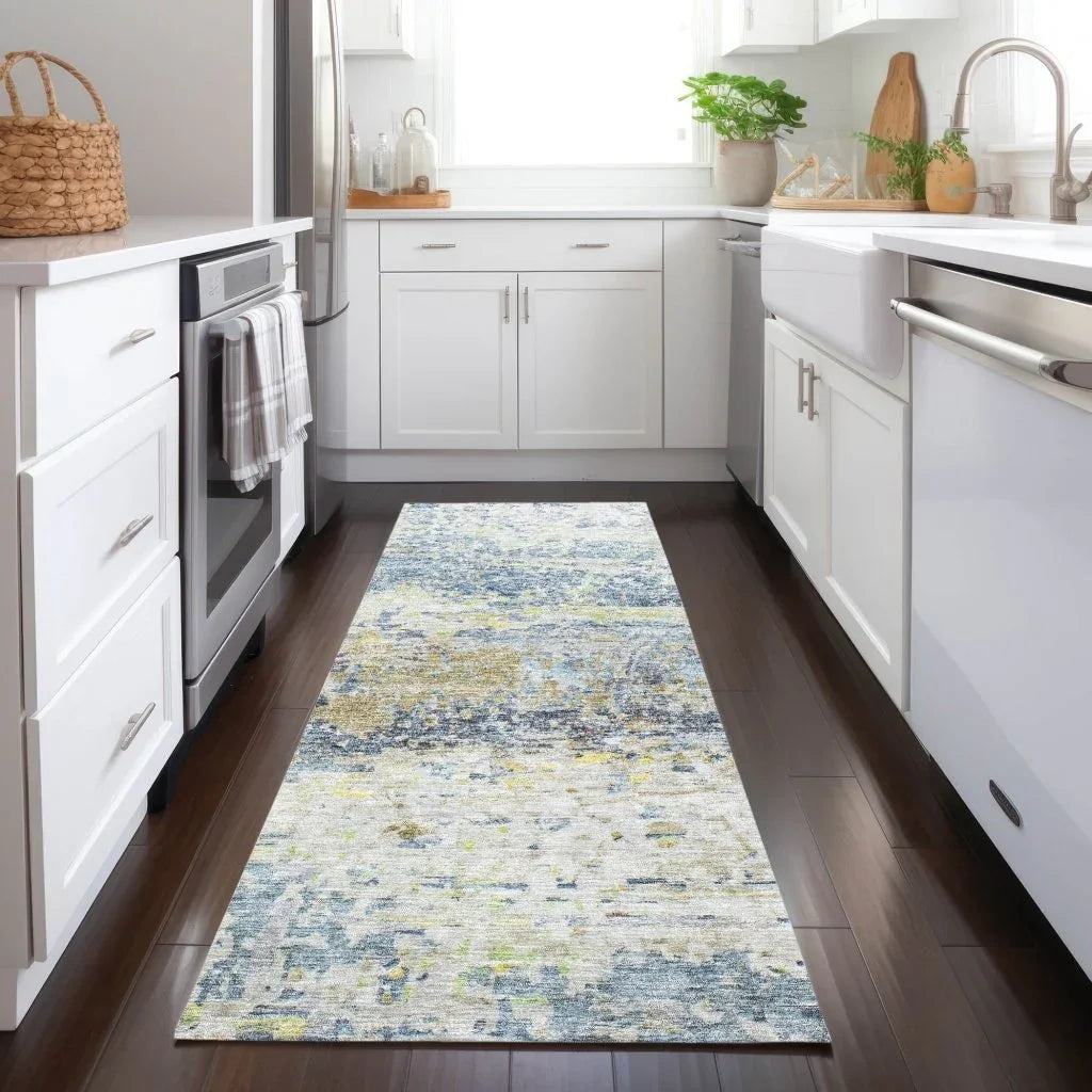 Talia Blue Washable Indoor-Outdoor Rug-Outdoor Rugs-LOOMLAN Rugs-LOOMLAN