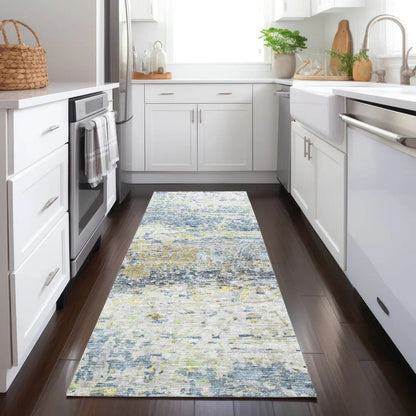 Talia Blue Washable Indoor-Outdoor Rug-Outdoor Rugs-LOOMLAN Rugs-LOOMLAN