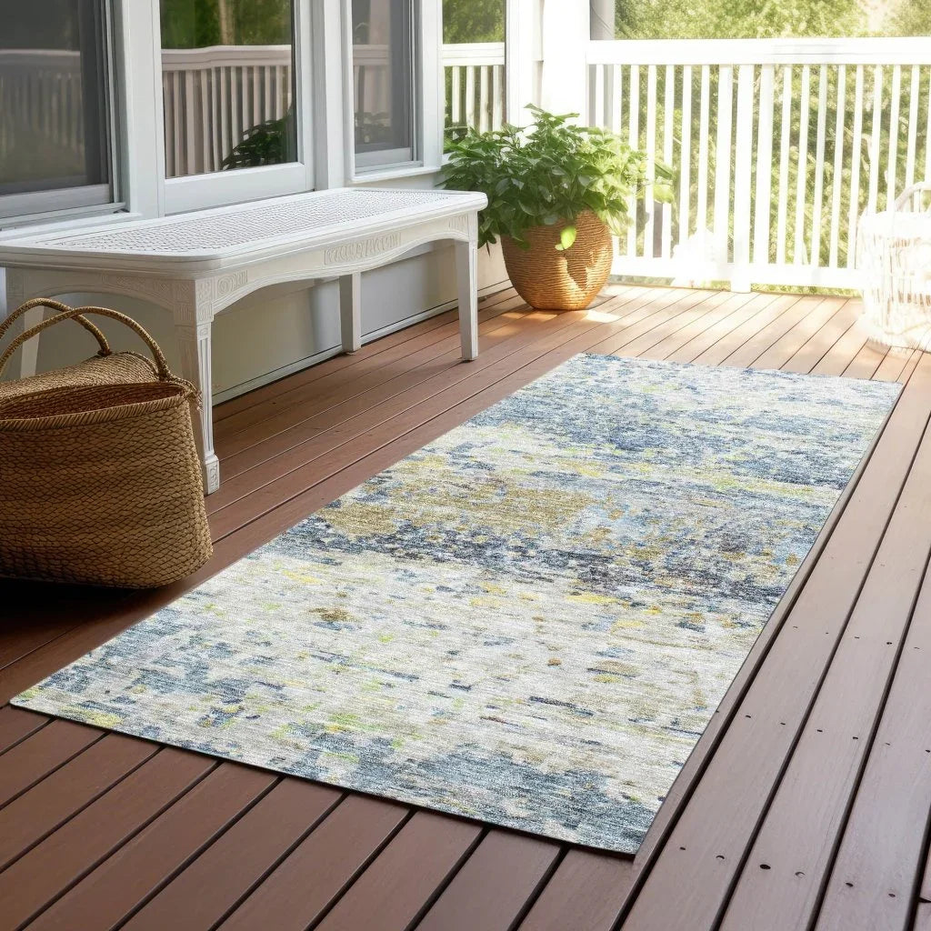 Talia Blue Washable Indoor-Outdoor Rug-Outdoor Rugs-LOOMLAN Rugs-LOOMLAN