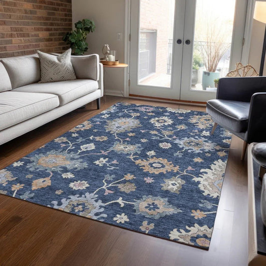 Talitha Blue Washable Indoor - Outdoor Rug - LOOMLAN - LOOMLAN Rugs - Outdoor Rugs