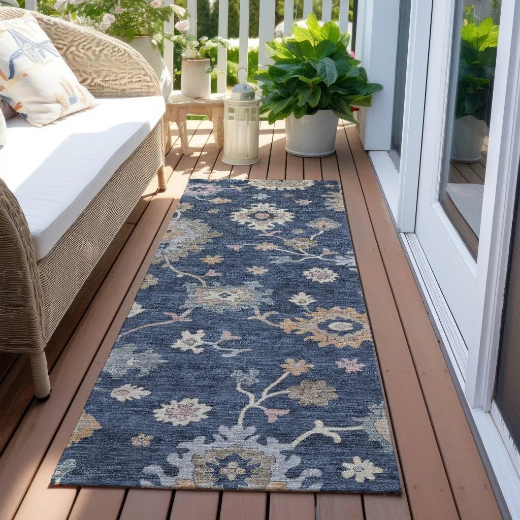 Talitha Blue Washable Indoor - Outdoor Rug - LOOMLAN - LOOMLAN Rugs - Outdoor Rugs