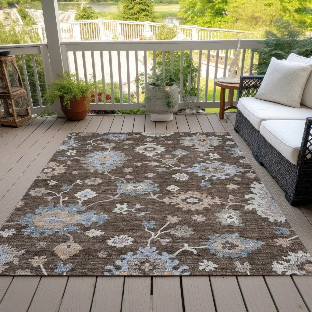 Talitha Brown Washable Indoor - Outdoor Rug - LOOMLAN - LOOMLAN Rugs - Outdoor Rugs