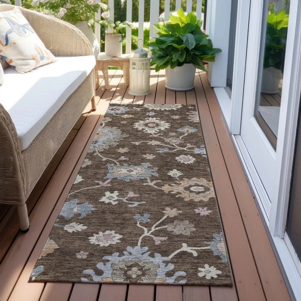 Talitha Brown Washable Indoor - Outdoor Rug - LOOMLAN - LOOMLAN Rugs - Outdoor Rugs
