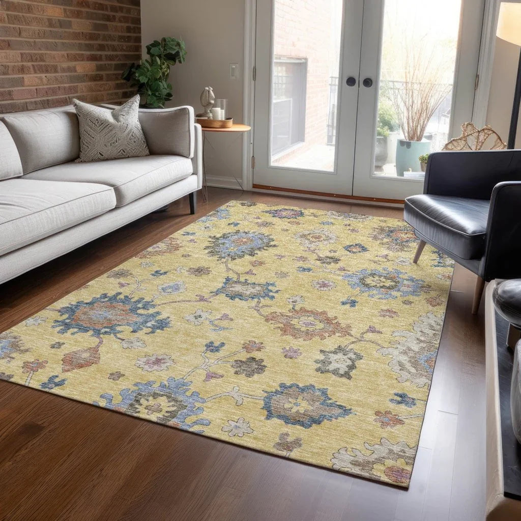 Talitha Gold Washable Indoor - Outdoor Rug - LOOMLAN - LOOMLAN Rugs - Outdoor Rugs