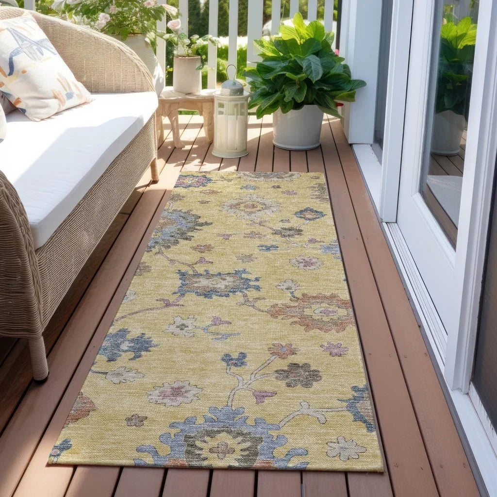 Talitha Gold Washable Indoor - Outdoor Rug - LOOMLAN - LOOMLAN Rugs - Outdoor Rugs