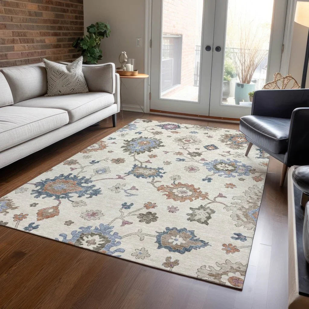 Talitha Ivory Washable Indoor - Outdoor Rug - LOOMLAN - LOOMLAN Rugs - Outdoor Rugs
