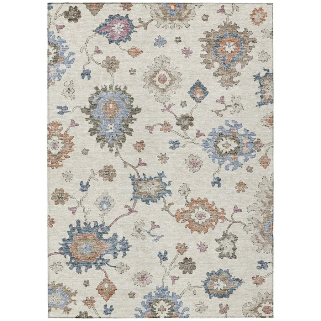 Talitha Ivory Washable Indoor - Outdoor Rug - LOOMLAN - LOOMLAN Rugs - Outdoor Rugs