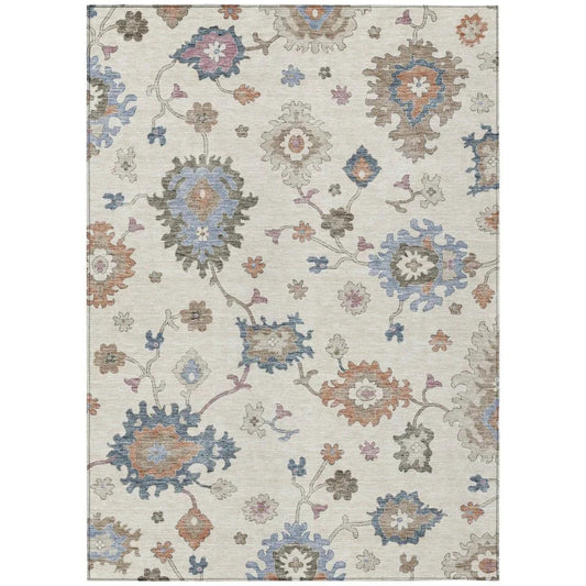 Talitha Ivory Washable Indoor - Outdoor Rug - LOOMLAN - LOOMLAN Rugs - Outdoor Rugs