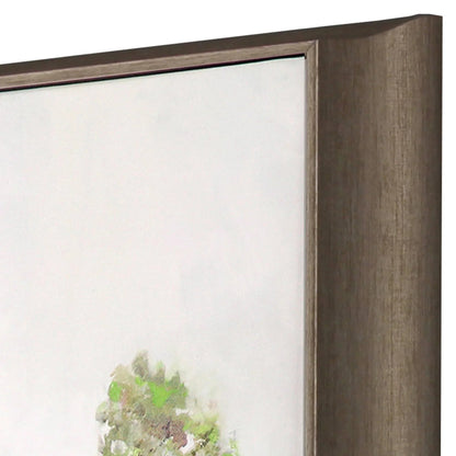 Tall Green Trees Hand Finished Framed Wall Art
