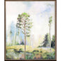 Tall Green Trees Hand Finished Framed Wall Art