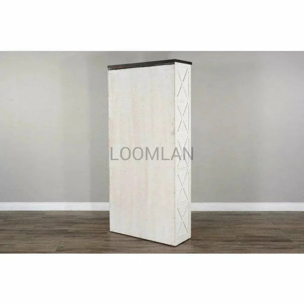 Tall Home Office White & Black Bookcase - LOOMLAN - Sunny D - Bookcases
