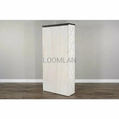 Tall Home Office White & Black Bookcase - LOOMLAN - Sunny D - Bookcases