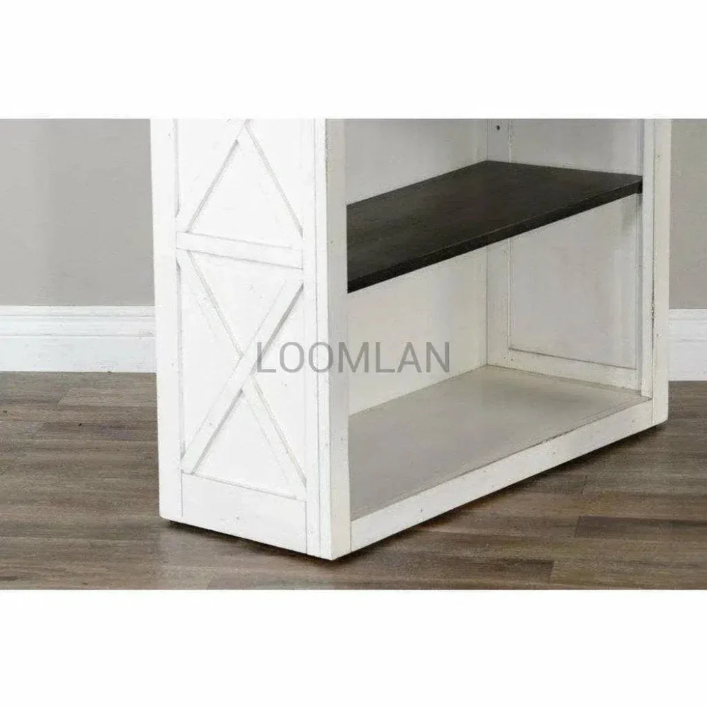 Tall Home Office White & Black Bookcase - LOOMLAN - Sunny D - Bookcases