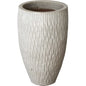 Tall Round Textured Ceramic Pot - LOOMLAN - Emissary - Planters