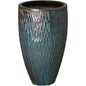 Tall Round Textured Ceramic Pot - LOOMLAN - Emissary - Planters