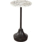 Talley Iron & Marble White Round Accent Table - LOOMLAN - Bassett Mirror - Side Tables