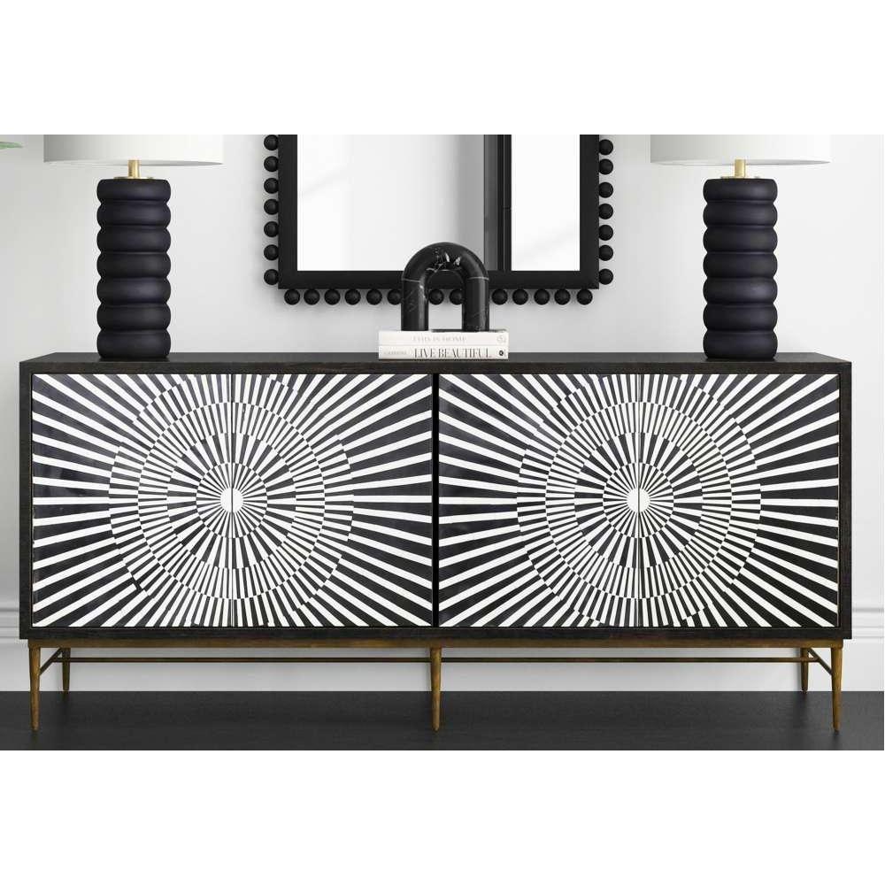Tally Wood and Iron Black Server - LOOMLAN - Bassett Mirror - Sideboards