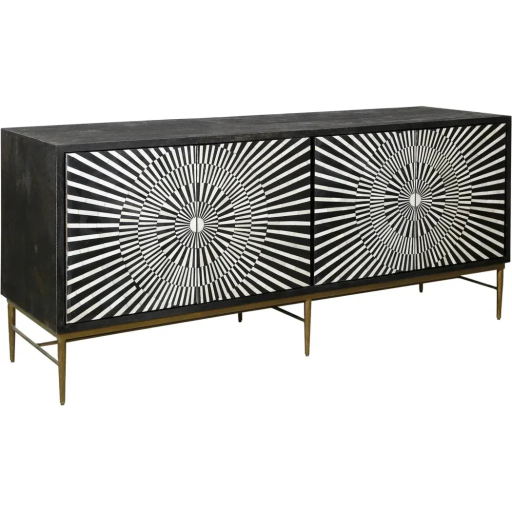 Tally Wood and Iron Black Server - LOOMLAN - Bassett Mirror - Sideboards