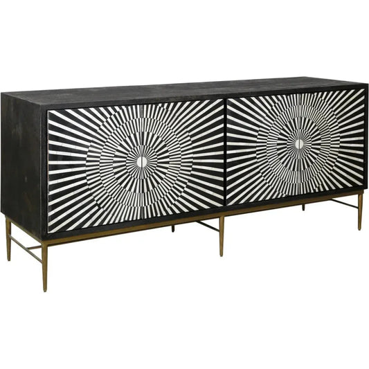 Tally Wood and Iron Black Server - LOOMLAN - Bassett Mirror - Sideboards