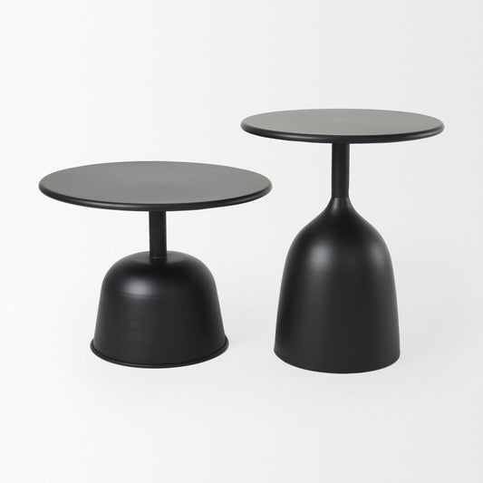 Talulla Matte Black Metal Accent Table