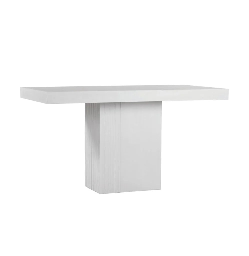 Tama Concrete Counter Patio Dining Table-Outdoor Dining Tables-Seasonal Living-Ebony White-LOOMLAN