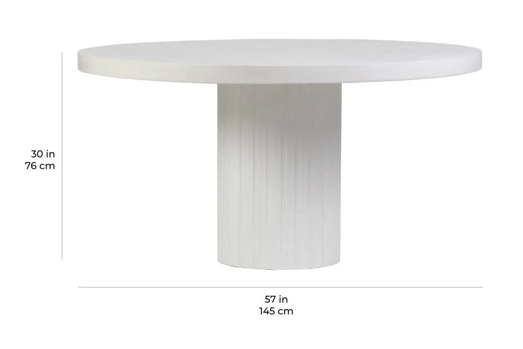 Tama Concrete Round Patio Dining Table-Outdoor Dining Tables-Seasonal Living-LOOMLAN