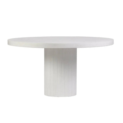 Tama Concrete Round Patio Dining Table-Outdoor Dining Tables-Seasonal Living-Ebony White-LOOMLAN