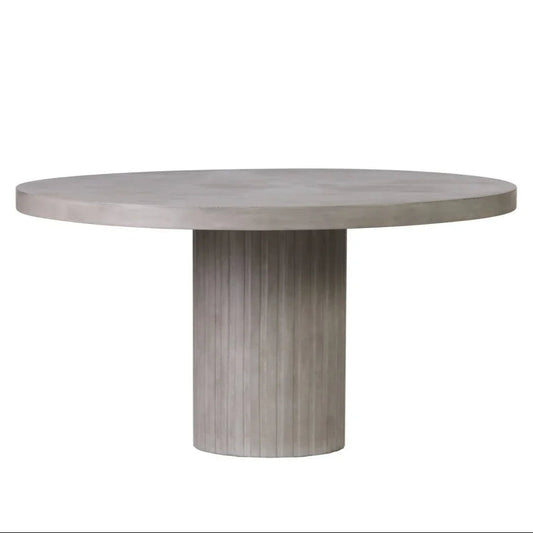 Tama Concrete Round Patio Dining Table-Outdoor Dining Tables-Seasonal Living-Slate Grey-LOOMLAN