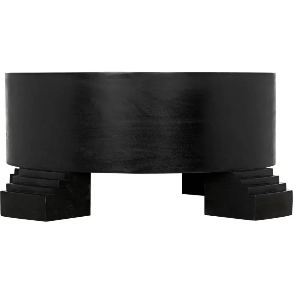 Tambour Coffee Table, Hand Rubbed Black Veneer - LOOMLAN - Noir - Coffee Tables